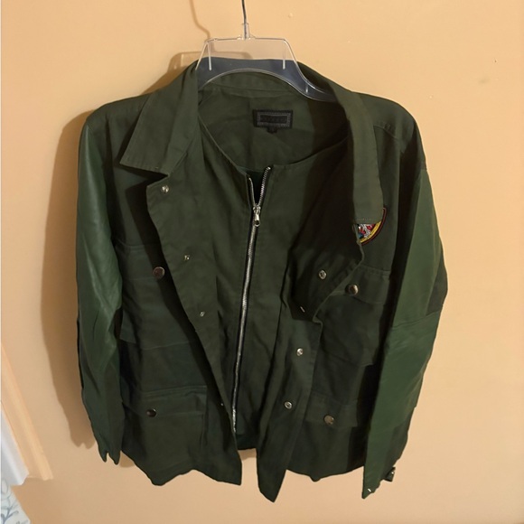 Cordova Diamond Supply Co. Green Leather Sleeve Jacket - Picture 1 of 6